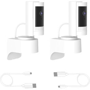 Baaletc Outlet Mount for Ring Indoor Cam (2nd Gen), Plug-in Wall Mount Stand for Ring Indoor Cam 360 Degree Swivel and Space Saving Design Camera Holder-1 Pack