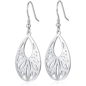 9 Styles Disc Sterling Silver Dangle Earrings for Women Teen Girls Fish Hook Earrings