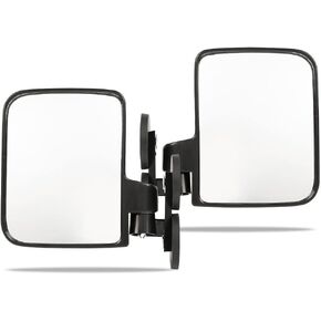 PIT66 Pair Side Mirrors Rubber Coated 114lb 2.7"Rated Magnetic Tractor Mirror, 03RVM0001BBK-N