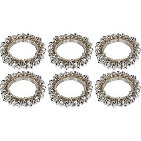 Napkin Rings Set 6 Handmade Artisan Crafted Iron for Table Decorations, Wedding Dinner Party Kitchen Gift Events Thanksgiving (Ghunghru Musical)