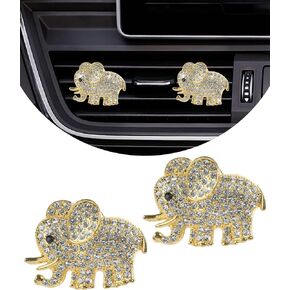 2PCS Car Air Vent Clips,Car Accessories Car Accessories for Women,Crystal Car Air Fresheners Car Diffuser Vent Clip,Bling Car Interior Decoration Cute Car Decor (Gold)