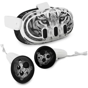MightySkins Skin Compatible with Meta Quest 3 - Mono Tiger | Protective, Durable, and Unique Vinyl Decal wrap Cover | Easy to Apply & Change Styles | Made in The USA