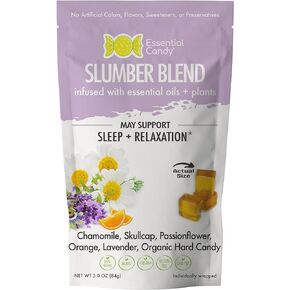 Slumber Blend Organic Sleep Support Lozenges - Chamomile, Skullcap, Passionflower, Orange, Lavender - Promotes Tranquility and Relaxation - Gluten-Free, Soy-Free, Non-GMO, Vegan - 24 Count (Pack of 1)
