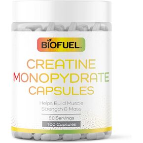 Creatine Monohydrate Capsules – Supports Muscle Strength, Mass, and Retention, 100 Count, 2 Capsules Per Serving
