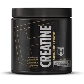 HOSSTILE Creatine, Micronized Creatine Monohydrate Powder for Men & Women, Improve Muscle Size, Strength & Power Output, Post Workout Recovery Drink, Unflavored, 60 Servings