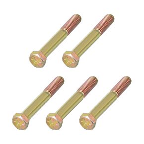 METALLIXITY Hex Bolts (5/16-18x2-1/2") 25Pcs, Carbon Steel Zinc Plated Partial Threaded, Coarse Thread UNC Hex Head Screw Bolt - for Furniture Repair, Yellow