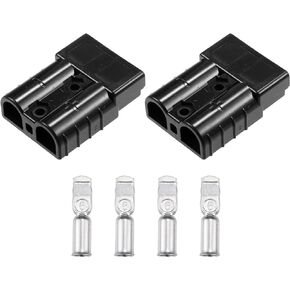 uxcell 2 Set 50A Battery Quick Connector Kit Car Trailer Battery Plug Connect Disconnect Black