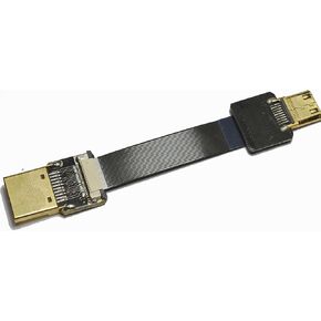Short Flat Light HDMI Cable Mini HDMI Straight Male to Standard HDMI Full HDMI Male Straight for Canon 5D3 5D2 Panasonic lumix GH3 GH2 Sony nex 5N 5T 5R 7N DJI Black (15CM) in Kuwait