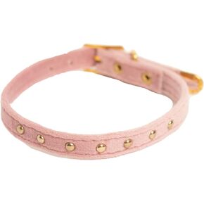 Leela Quantum Cat Collar, Velvet Collar, Golden Brass Elements, Refined with Quantum Energy, 2 Color Options, Blue/Pink, Positive Energy Collar for Your pet