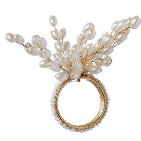 مجموعة حلقات المناديل المكونة من 6 قطع لحفلات تزيين طاولة الطعام وحامل المناديل المعدنية اليومية باللون الأبيض (عبوة من 6 قطع) in Kuwait