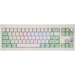 EPOMAKER Shadow-X Gasket Mechanical Keyboard with Screen, Hot Swappable 3 Modes (2.4ghz/Bluetooth/USB-C Wired) Wireless Gaming Keyboard, Poron Foam, Silicon Pad (White Purple, Wisteria Linear Switch)