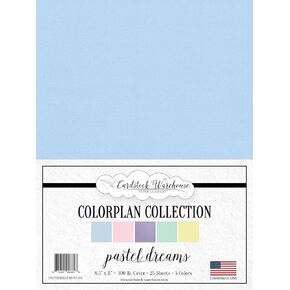 Cardstock Warehouse Colorplan Pastel Dreams - 8.5 x 11" - 100 Lb. / 270 Gsm Multipack Matte Premium Cardstock Paper Assortment - 25 Sheets
