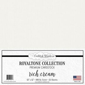 Cardstock Warehouse Royaltone Linen Rich Cream - 12 x 12" - 100 Lb. / 270 Gsm Matte Premium Cardstock Paper - 25 Sheets