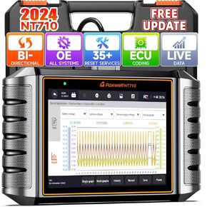 FOXWELL NT710 fit for Land Rover Jaguar OBD2 Scanner Tablet, Bi-Directional Full System Diagnostic Scan Tool Engine ABS SRS Transmission Code Reader, All Service Oil EPB Brake TPMS Reset ECU Coding