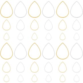 PH PandaHall 300pcs Drop Open Bezels for Resin 3 Sizes Earrings Beading Hoop Linking Rings Teardrop Connectors Charms Links Frames for Clay Earring Necklaces Bracelets Jewelry Making(Gold Silver)