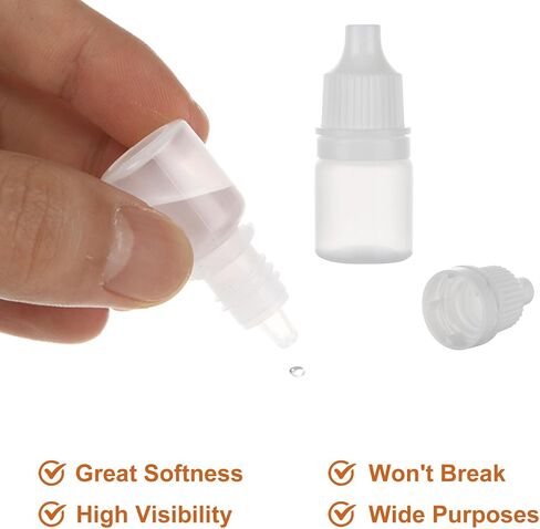 200Pcs 3ML Plastic Dropper Bottle with Caps Empty Eye Dropper Bottle Clear Essential Oil Bottle Mini Squeeze Bottles Bulk Squeezable Ear Drop Bottle Travel Size Small Bottles for Liquids Paint in Saudi Arabia