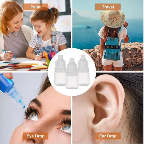 200Pcs 3ML Plastic Dropper Bottle with Caps Empty Eye Dropper Bottle Clear Essential Oil Bottle Mini Squeeze Bottles Bulk Squeezable Ear Drop Bottle Travel Size Small Bottles for Liquids Paint in Saudi Arabia