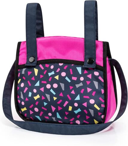 Bayer Design Dolls: Pram Xeo: Shapes Navy & Pink - Matching Handbag, Adjustable Handle, for Dolls Up to 20", Ages 3+ in Kuwait
