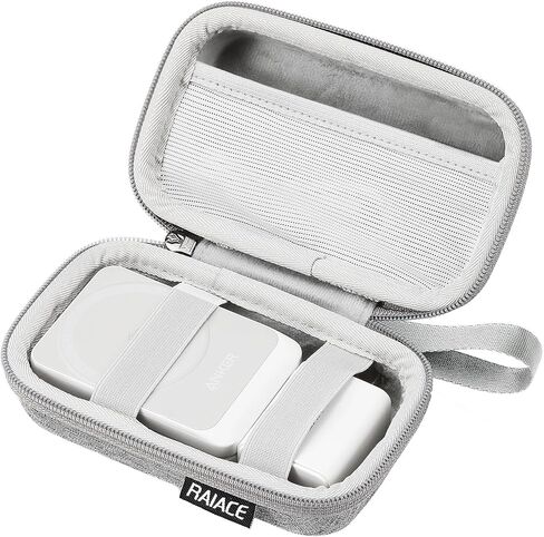 RAIACE Hard Travel Storage Case for Anker MagGo 3-in-1 Charging Station, Built-in Mesh Pocket for Cables or Accessories. (case only). - Black in Saudi Arabia