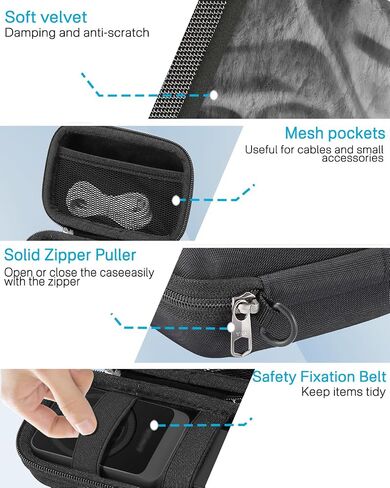 RAIACE Hard Travel Storage Case for Anker MagGo 3-in-1 Charging Station, Built-in Mesh Pocket for Cables or Accessories. (case only). - Black in Saudi Arabia