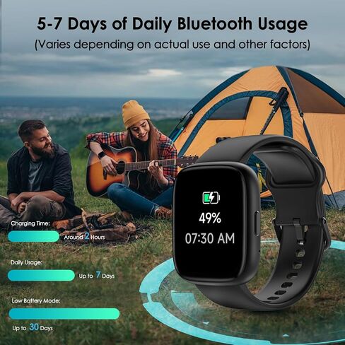 Smart Watch, 1.83" Touch Screen Smartwatch with Alexa Built-in IP68 Waterproof, Pedometer,Fitness Tracker with 100 Sports Modes Heart Rate/SpO2/Stress/Sleep Monitor for Men and Women in Saudi Arabia