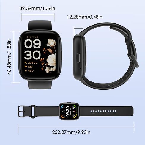 Smart Watch, 1.83" Touch Screen Smartwatch with Alexa Built-in IP68 Waterproof, Pedometer,Fitness Tracker with 100 Sports Modes Heart Rate/SpO2/Stress/Sleep Monitor for Men and Women in Saudi Arabia
