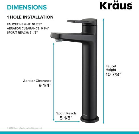 KRAUS Indy Single Handle Vessel Bathroom Faucet in Brushed Gold, KVF-1400BG (2 Pack) in Saudi Arabia