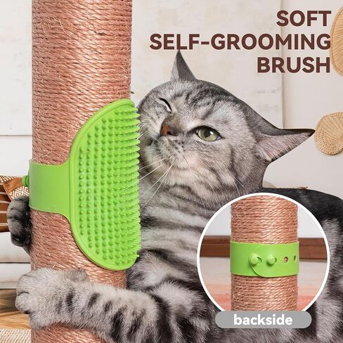 Cat Scratching Post 33" Tall Scratching Posts for Indoor Cats Adults with Sisal Rope, Dingling Balls and Spring Ball Cute Kitten Cat Tree Scratch Post in Saudi Arabia