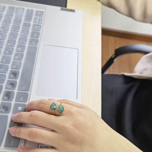 Amazonite Ring for Women, Double Gemstone Rings Gold, Natural blue Amazonite Ring Healing Crystal Teardrop Rings Spiritual, Adjustable Faceted Stone Rings for Girls in Kuwait