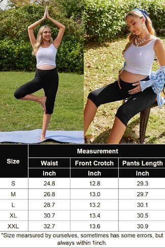 Ekouaer السراويل الأمومة للنساء الأمومة Capris اليوغا الحمل سراويل قصيرة لينة الركض صالة قيعان S-XXL in Saudi Arabia