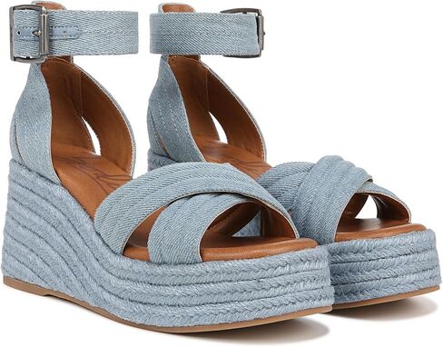 ZODIAC Womens Naomi Wedge Ankle Strap Sandal Blue 6 M in Saudi Arabia