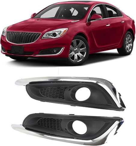 Aramox Fog Light Cover Trim, 23142357 23142358 Compatible with Regal 2014-2017, 1 Pair of Left Right Side Front Bumper Fog Light Bezel Cover Trim, Fog Lamp Bezel Trim for Bumper in Saudi Arabia