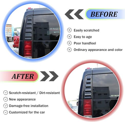 Car Rear Upper Tail Brake Light Lamp Taillight Bezels Guard Trim Cover,Tailgate Window Sun Shade Cover,Rear Side Window Vent Louvers for Hummer H2 2003-2009 (Bright Silver) in Kuwait