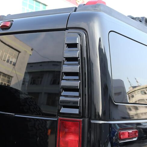 Car Rear Upper Tail Brake Light Lamp Taillight Bezels Guard Trim Cover,Tailgate Window Sun Shade Cover,Rear Side Window Vent Louvers for Hummer H2 2003-2009 (Bright Silver) in Kuwait