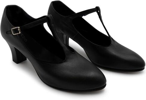 حذاء Capezio النسائي Jr. Footlight T-Strap Character حذاء أكسفورد، 13 أسود in Saudi Arabia
