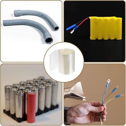 uxcell PVC Heat Shrink Tube 75mm Flat Width Wrap for Three 18650 2 Meter Clear in Saudi Arabia