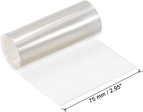 uxcell PVC Heat Shrink Tube 75mm Flat Width Wrap for Three 18650 2 Meter Clear in Saudi Arabia