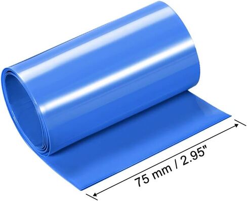 uxcell PVC Heat Shrink Tube 75mm Flat Width Wrap for Three 18650 2 Meter Clear in Saudi Arabia