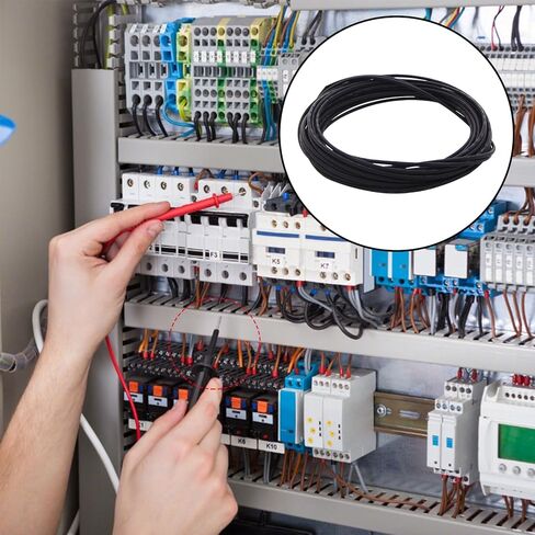 Polyolefin Heat Shrinkable Tube 1.0mm Dia. Black Shrink Tubing, 6M/19.7ft DIY Waterproof Insulation Sealing Shrinkable Tube in Kuwait