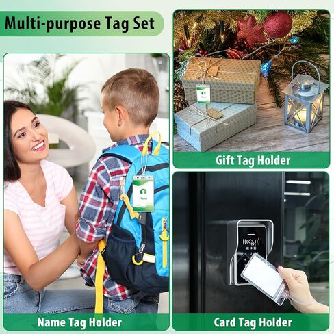 200 Pack Clear Luggage Tags with Clear Loop Straps Waterproof Tag Holder Resealable Zip Identification ID Card Badge Holder for Business Travel and Office Supplies in Saudi Arabia