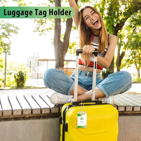 200 Pack Clear Luggage Tags with Clear Loop Straps Waterproof Tag Holder Resealable Zip Identification ID Card Badge Holder for Business Travel and Office Supplies in Saudi Arabia