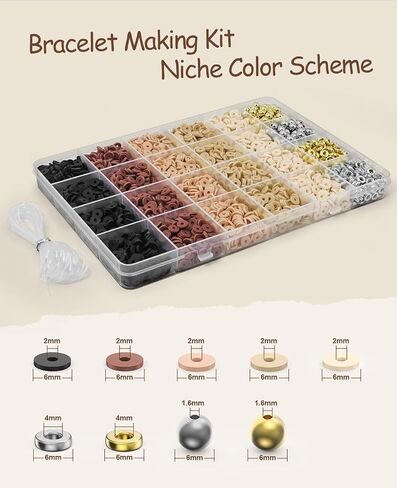 ClaBead Bracelet Making Kit for Boys, 3200Pcs Boy Bracelet Making Kit with Red White and Blue Clay Beads in Saudi Arabia