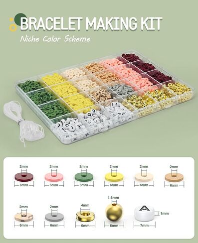 ClaBead Bracelet Making Kit for Boys, 3200Pcs Boy Bracelet Making Kit with Red White and Blue Clay Beads in Saudi Arabia