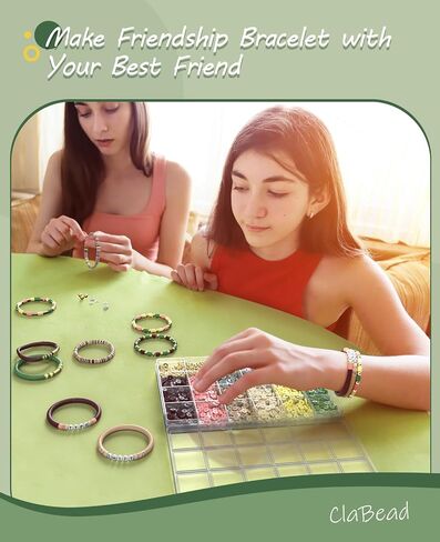 ClaBead Bracelet Making Kit for Boys, 3200Pcs Boy Bracelet Making Kit with Red White and Blue Clay Beads in Saudi Arabia