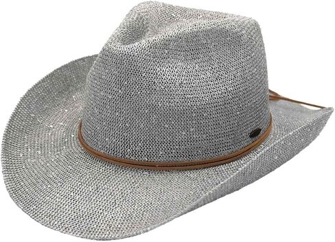 C.C Sparkly Sequin Cowboy Hat with Suede String Trim in Saudi Arabia