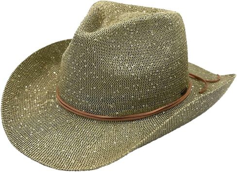 C.C Sparkly Sequin Cowboy Hat with Suede String Trim in Saudi Arabia