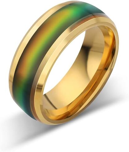 Stainless Steel Rainbow Mood Rings for Kids, Color Changing Wedding Band Mood Ring for Girls Jewelry Birthday Christmas Gifts for Women in Saudi Arabia