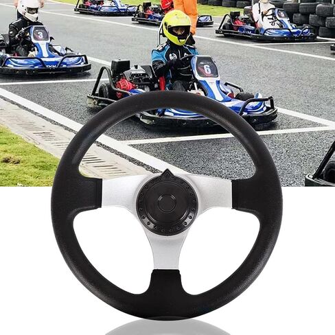 عجلة قيادة Go-Kart مقاس 300 مم للمركبة الداخلية العالمية و3 مكبرات صوت وإكسسوارات أجهزة Lassic متينة لاستبدال Go Kart من إسفنج البولي يوريثان ATV مع ثقوب in Saudi Arabia