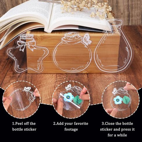 Aster 40Pcs Dried Flower Bookmark Kit, Clear Bookmarks for Pressed Flowers Handmade Pressed Flower Bookmarks Set Clear Bookmarks for Pressed Flowers, DIY Transparent Plant Floral Page Clips Book Marks in Saudi Arabia