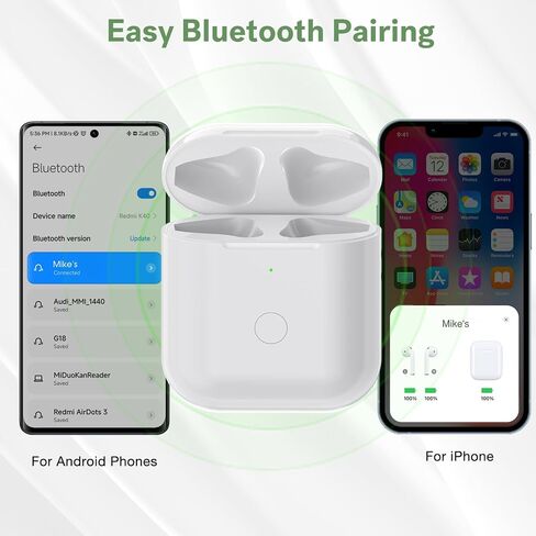 Compatible with AirPods Charging Case Replacement, Charger Case with Sync Button, White in Saudi Arabia